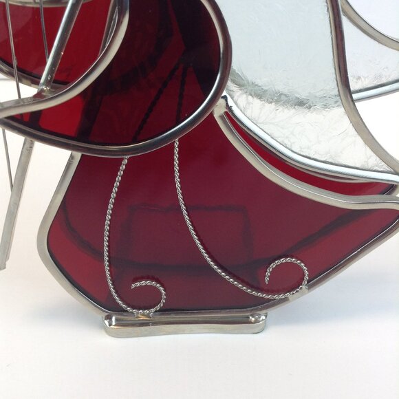 Vintage Red Stained Glass Harp Playing Angel Votive/Tealight Holder - Picture 16 of 16